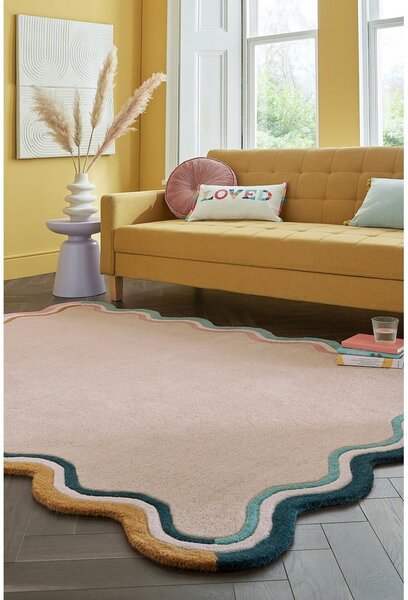 Kremowy wełniany dywan tkany ręcznie 120x170 cm Leo Scallop – Flair Rugs