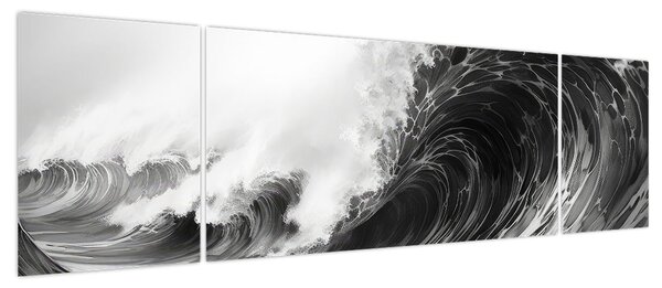 Obraz - Malowanie fal (170x50 cm)