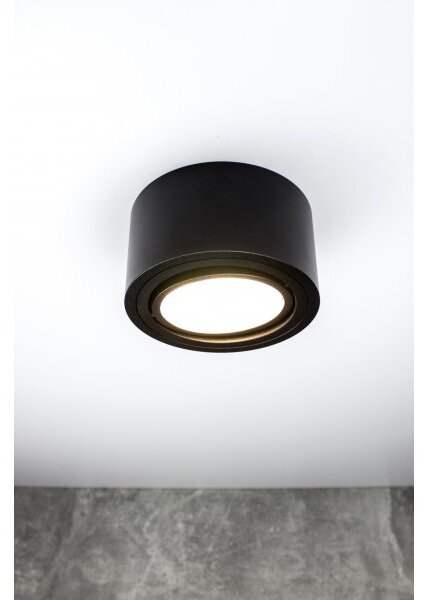 PP Design P 100 BK PLAFON NOWOCZESNA LAMPA SUFITOWA OPRAWA NATYNKOWA 12 CM ALUMINIUM CZARNY GX53 LED NISKI