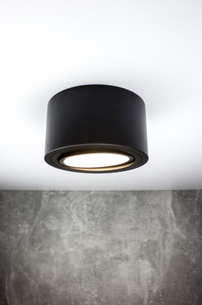PP Design P 100 BK PLAFON NOWOCZESNA LAMPA SUFITOWA OPRAWA NATYNKOWA 12 CM ALUMINIUM CZARNY GX53 LED NISKI