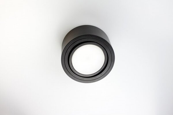 PP Design P 100 BK PLAFON NOWOCZESNA LAMPA SUFITOWA OPRAWA NATYNKOWA 12 CM ALUMINIUM CZARNY GX53 LED NISKI