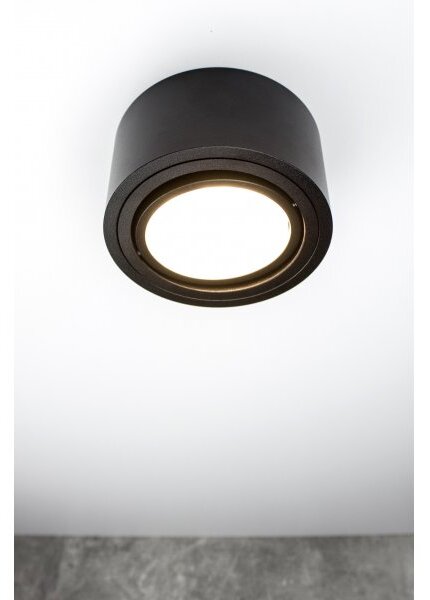 PP Design P 100 BK PLAFON NOWOCZESNA LAMPA SUFITOWA OPRAWA NATYNKOWA 12 CM ALUMINIUM CZARNY GX53 LED NISKI