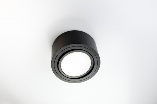 PP Design P 100 BK PLAFON NOWOCZESNA LAMPA SUFITOWA OPRAWA NATYNKOWA 12 CM ALUMINIUM CZARNY GX53 LED NISKI