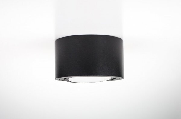 PP Design P 100 BK PLAFON NOWOCZESNA LAMPA SUFITOWA OPRAWA NATYNKOWA 12 CM ALUMINIUM CZARNY GX53 LED NISKI