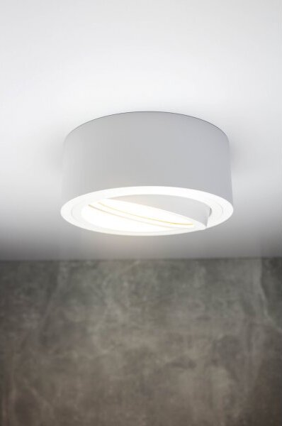 PP Design P 220 MIDI PLAFON NOWOCZESNA LAMPA SUFITOWA OPRAWA NATYNKOWA ALUMINIUM BIAŁY 6,5 CM LED NISKI