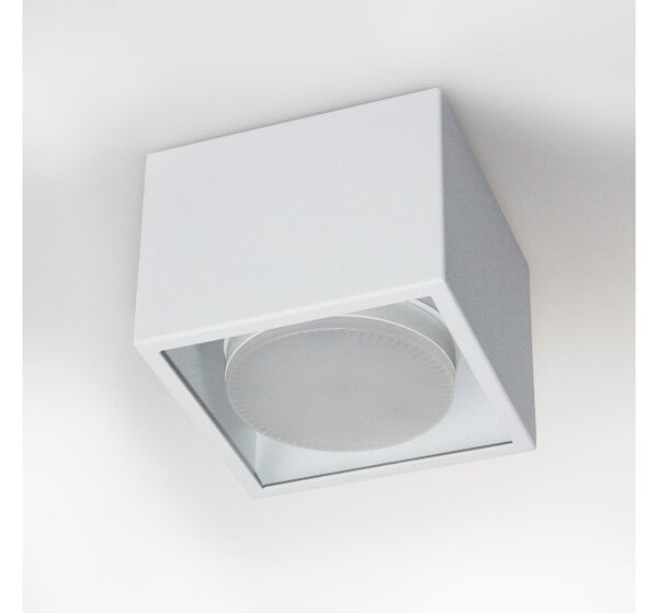 PP Design P 501 WH PLAFON NOWOCZESNA LAMPA SUFITOWA OPRAWA NATYNKOWA 10x10 CM ALUMINIUM BIAŁY GX53 LED NISKI