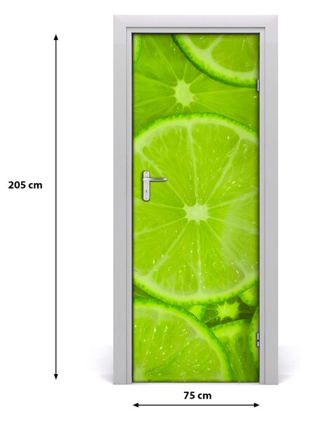 Naklejka na drzwi do domu samoprzylepna Limonki