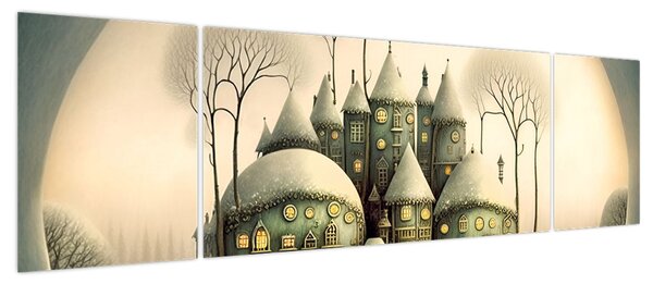 Obraz - Bajkowe domki (170x50 cm)