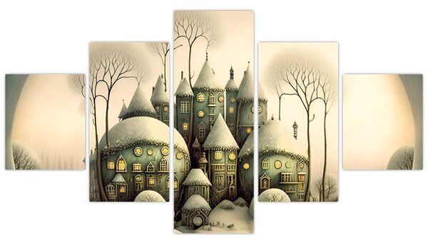 Obraz - Bajkowe domki (125x70 cm)