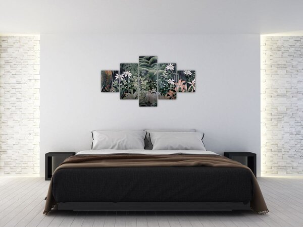 Obraz - Malowany wzór dżungli (125x70 cm)