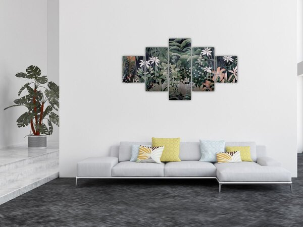 Obraz - Malowany wzór dżungli (125x70 cm)