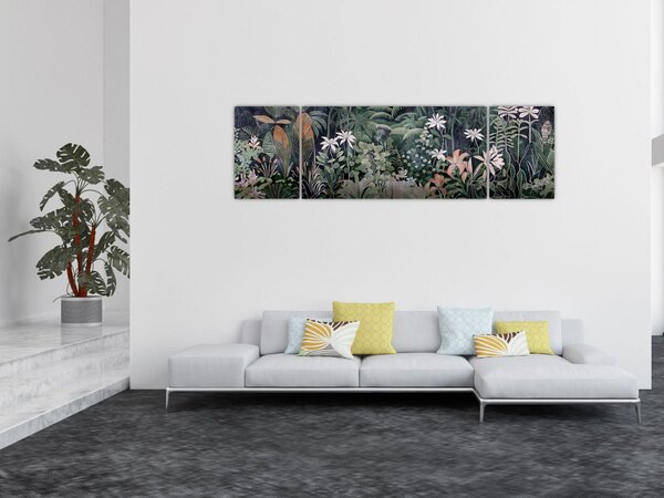 Obraz - Malowany wzór dżungli (170x50 cm)