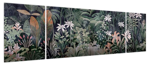 Obraz - Malowany wzór dżungli (170x50 cm)
