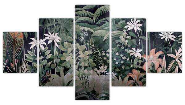 Obraz - Malowany wzór dżungli (125x70 cm)