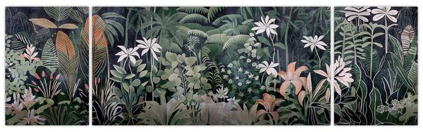 Obraz - Malowany wzór dżungli (170x50 cm)