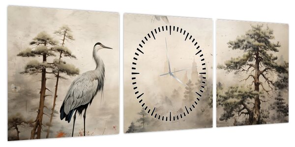 Obraz - Krajobraz z kreskówki (z zegarem) (90x30 cm)