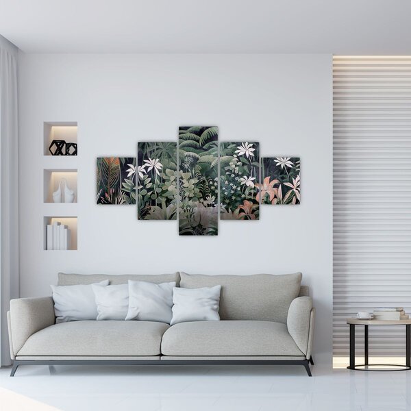 Obraz - Malowany wzór dżungli (125x70 cm)