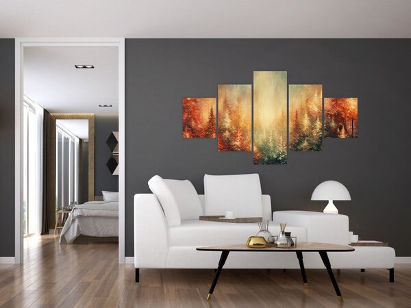 Obraz - Malowanie lasów (125x70 cm)