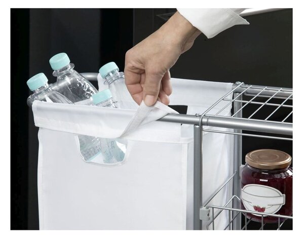 Wielofunkcyjny wózek/regał na kółkach z koszem Wenko Slim, 28 l