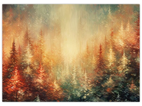 Obraz - Malowanie lasów (70x50 cm)