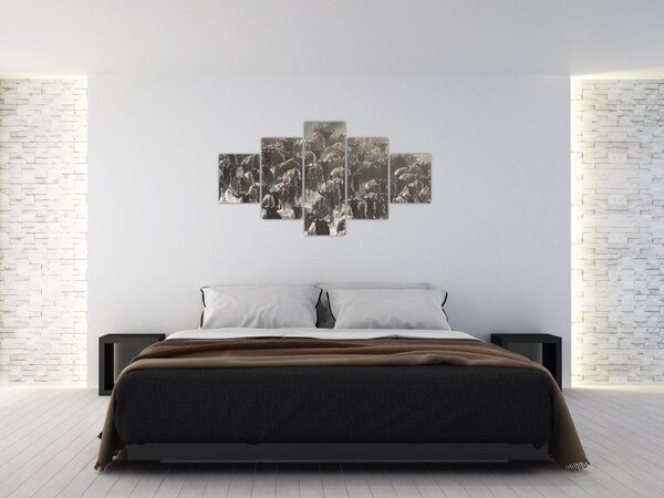 Obraz - Stado antylop gnu (125x70 cm)