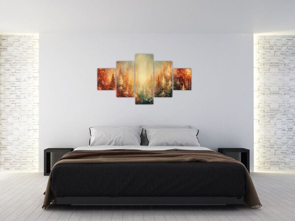 Obraz - Malowanie lasów (125x70 cm)