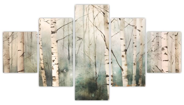 Obraz - Rysowanie wzoru lasu (125x70 cm)