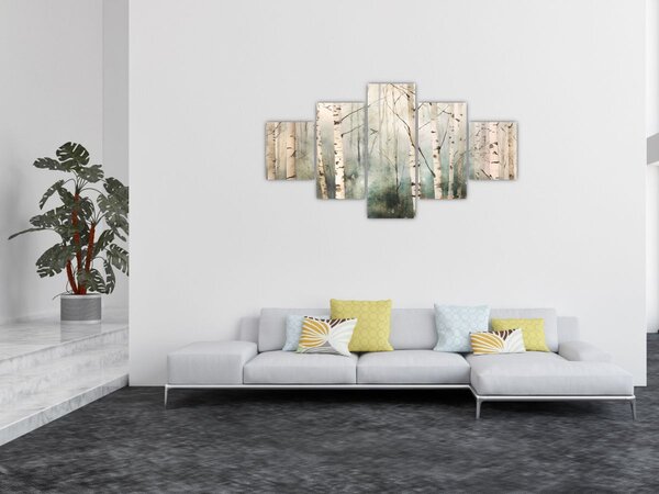 Obraz - Rysowanie wzoru lasu (125x70 cm)
