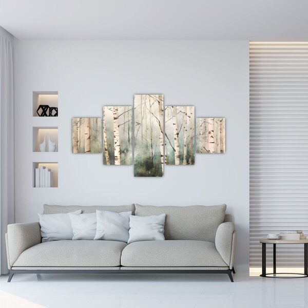 Obraz - Rysowanie wzoru lasu (125x70 cm)