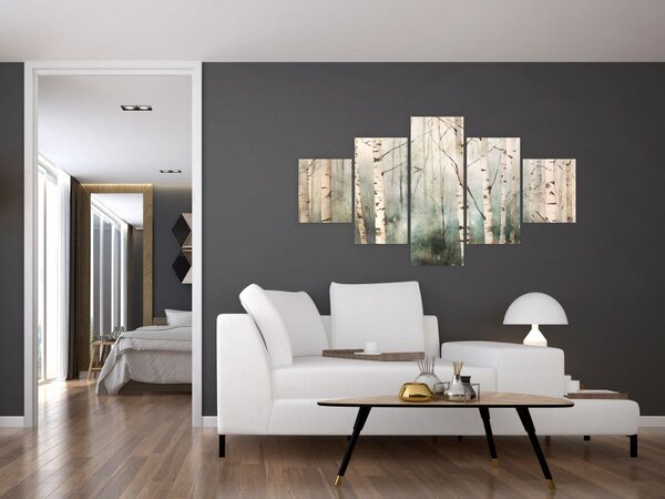 Obraz - Rysowanie wzoru lasu (125x70 cm)