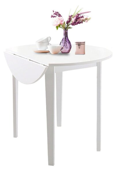 Biały stół z częściwo rozkładanym blatem Støraa Trento Quer, ⌀ 92 cm