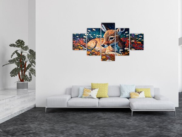Obraz - Malowany jeleń (125x70 cm)