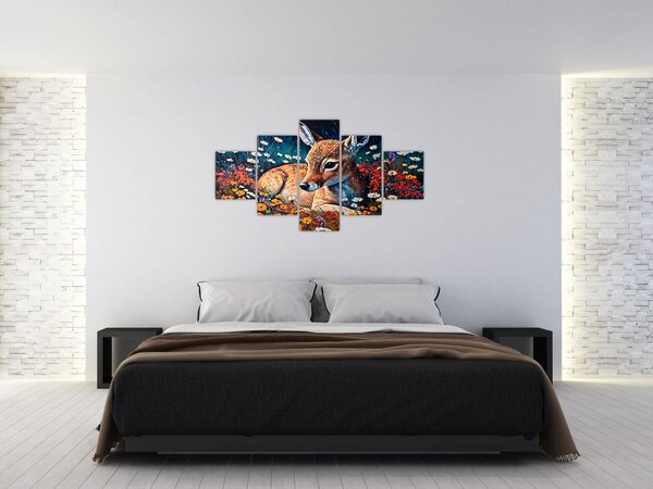 Obraz - Malowany jeleń (125x70 cm)