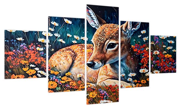 Obraz - Malowany jeleń (125x70 cm)