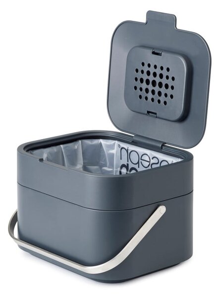 Ciemnoszary pojemnik na odpadki organiczne Joseph Joseph IntelligentWaste, 4 l