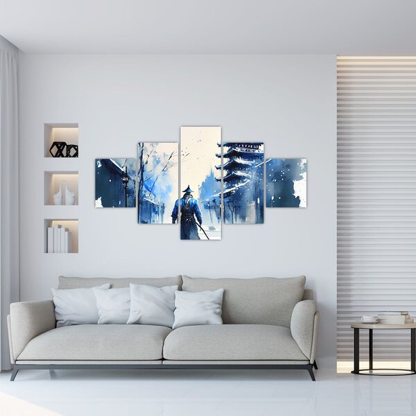 Obraz - Samuraj, akwarela (125x70 cm)