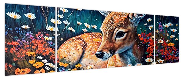 Obraz - Malowany jeleń (170x50 cm)