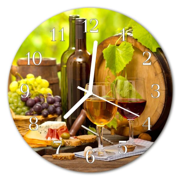 Zegar szklany okrągły Winogrona do wina