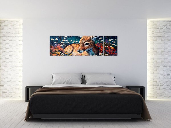 Obraz - Malowany jeleń (170x50 cm)