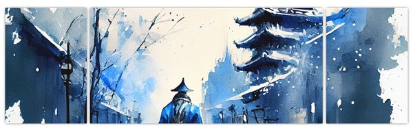 Obraz - Samuraj, akwarela (170x50 cm)