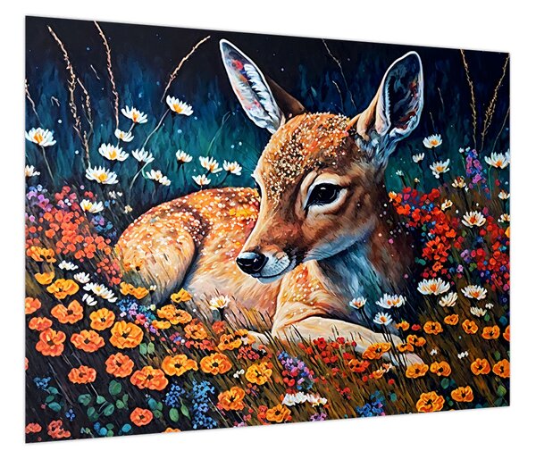 Obraz - Malowany jeleń (70x50 cm)