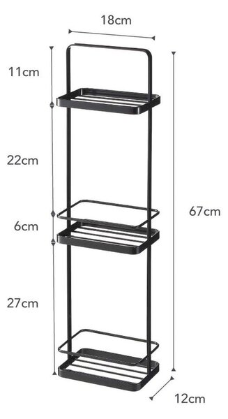 Czarny stojak łazienkowy z 3 półkami YAMAZAKI Takamtsu