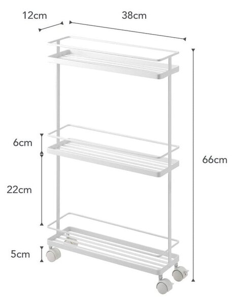 Biały metalowy regał na kółkach 38x66 cm Tower – YAMAZAKI