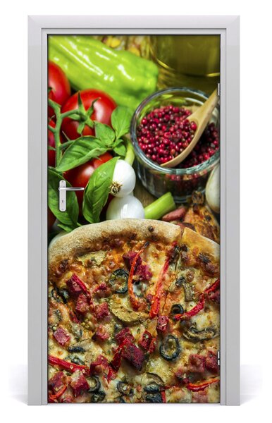 Naklejka na drzwi do domu samoprzylepna Pizza