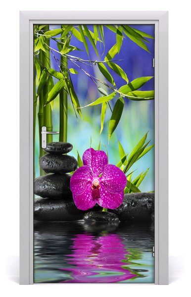 Naklejka samoprzylepna okleina Orchidea i bambus