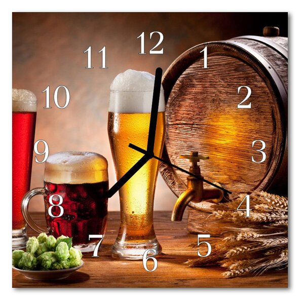 Zegar ścienny kwadrat Beczka piwa