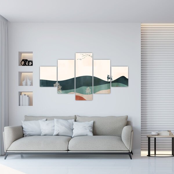 Obraz - Ilustrowany krajobraz (125x70 cm)