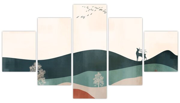 Obraz - Ilustrowany krajobraz (125x70 cm)