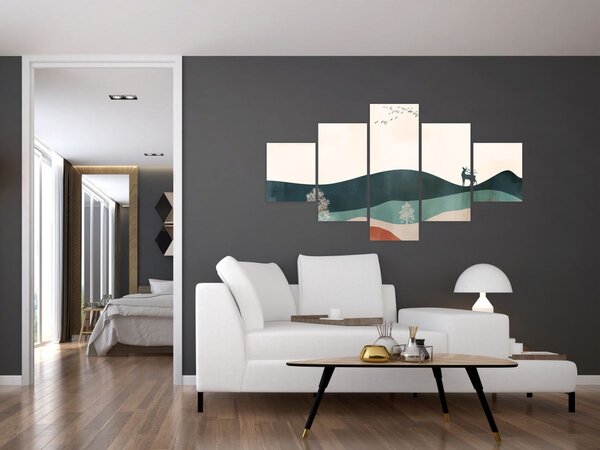 Obraz - Ilustrowany krajobraz (125x70 cm)