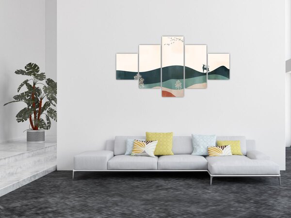 Obraz - Ilustrowany krajobraz (125x70 cm)